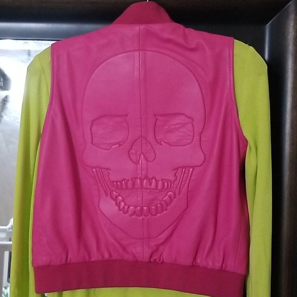 Pink leather Philipp Plein 0 2 petite XS skull - Picture 1 of 10